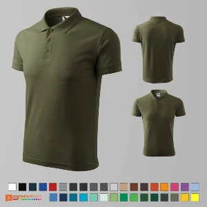 tricouri polo barbatesti khaki inchis din bumbac si poliester ad203 poza 18