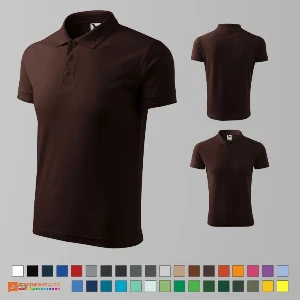 tricouri polo barbatesti maro inchis din bumbac si poliester ad203 poza 20