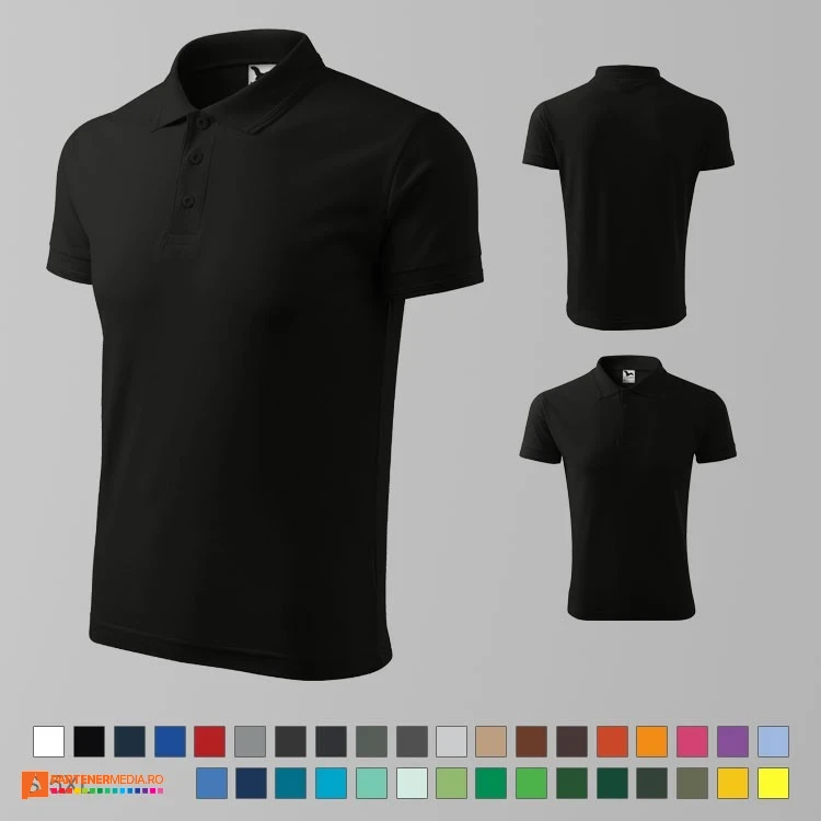 tricouri polo barbatesti negre din bumbac si poliester ad203 poza 22