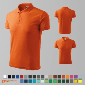 tricouri polo barbatesti portocalii din bumbac si poliester ad203 poza 23