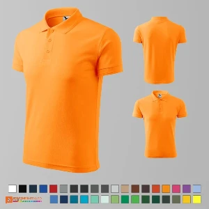 tricouri polo barbatesti portocaliu aprins din bumbac si poliester ad203 poza 24