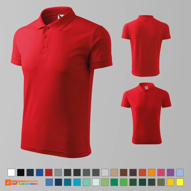 tricouri polo barbatesti rosii din bumbac si poliester ad203 poza 25