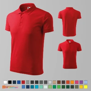 tricouri polo barbatesti rosii din bumbac si poliester ad203 poza 25