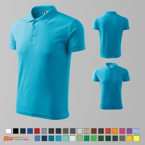 tricouri polo barbatesti turquise din bumbac si poliester ad203 poza 27