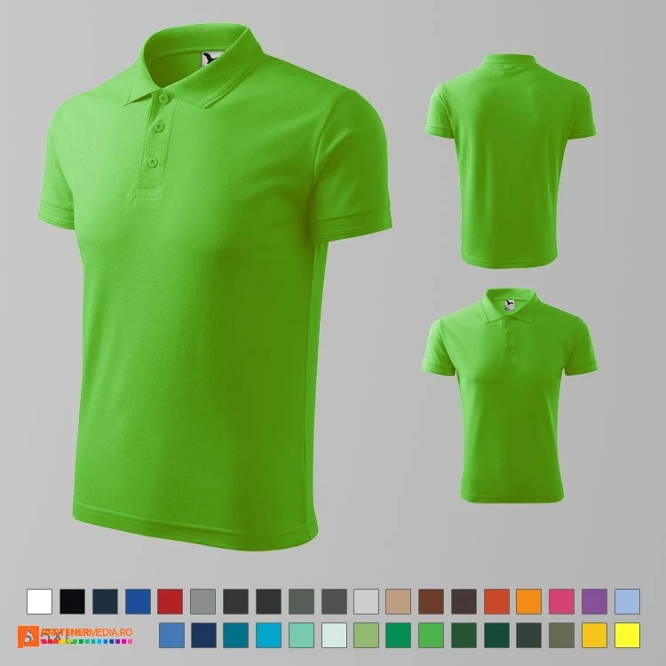 tricouri polo barbatesti verde deschis din bumbac si poliester ad203 poza 31