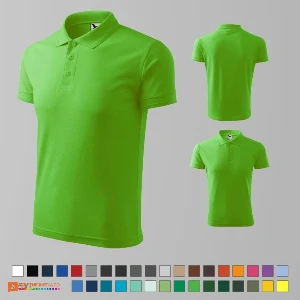 tricouri polo barbatesti verde deschis din bumbac si poliester ad203 poza 31