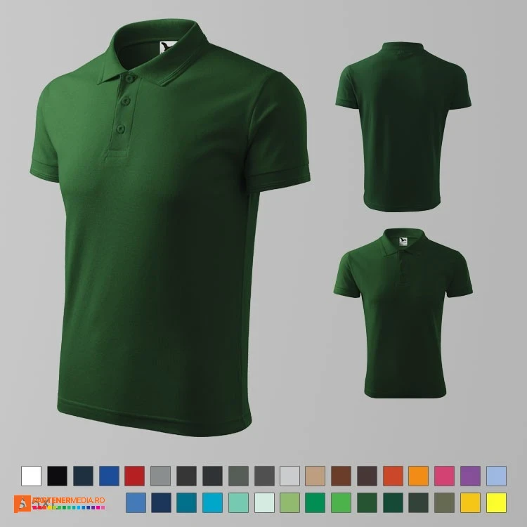 tricouri polo barbatesti verde inchis din bumbac si poliester ad203 poza 32