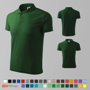 tricouri polo barbatesti verde inchis din bumbac si poliester ad203 poza 32