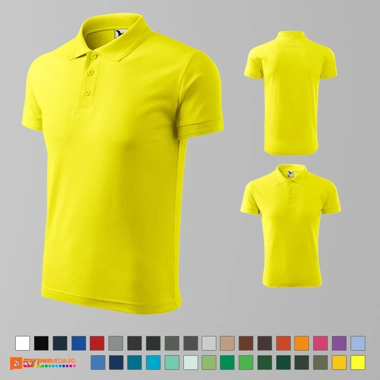 tricouri polo galbene barbatesti din bumbac si poliester ad203 poza 10