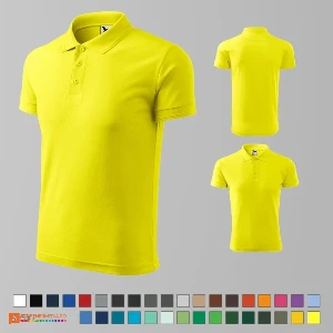 tricouri polo galbene barbatesti din bumbac si poliester ad203 poza 10