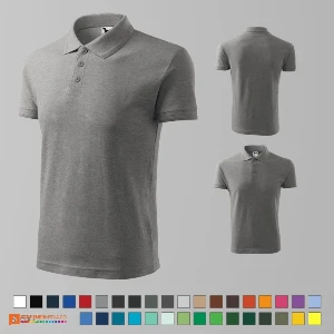 tricouri polo gri barbatesti din bumbac si poliester ad203 poza 11