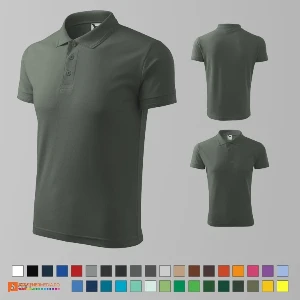 tricouri polo gri inchis barbatesti din bumbac si poliester ad203 poza 15