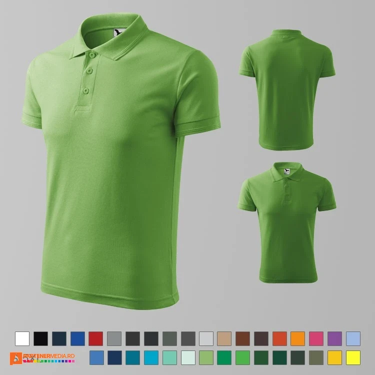 tricouri verzi polo barbatesti din bumbac si poliester ad203 poza 30