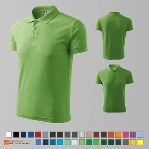tricouri verzi polo barbatesti din bumbac si poliester ad203 poza 30