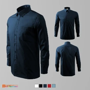 camasi barbatesti promotionale bleumarin din bumbac cu maneci lungi ad209 poza 4