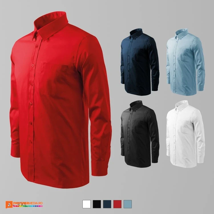 camasi barbatesti promotionale din bumbac cu maneci lungi ad209 poza 1