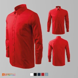 camasi barbatesti rosii promotionale din bumbac cu maneci lungi ad209 poza 6