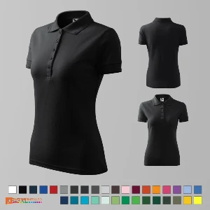 tricouri gri polo de dama din bumbac si poliester ad210 poza 15