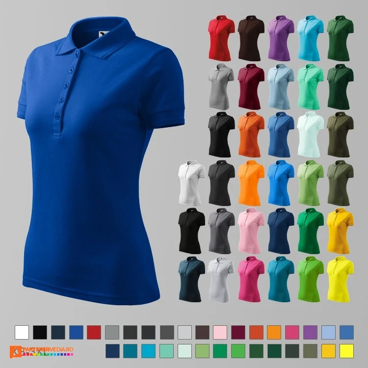 tricouri polo de dama din bumbac si poliester ad210 poza 1