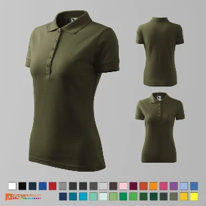 tricouri polo de dama khaki din bumbac si poliester ad210 poza 17