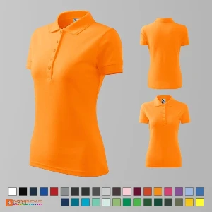 tricouri polo de dama portocalii din bumbac si poliester ad210 poza 22