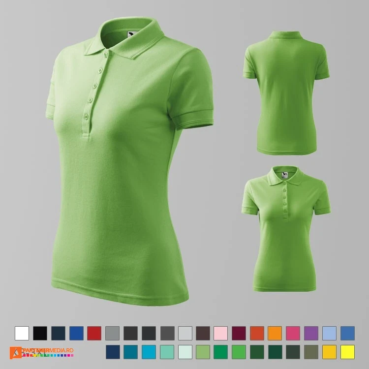 tricouri polo de dama verde deshis din bumbac si poliester ad210 poza 29