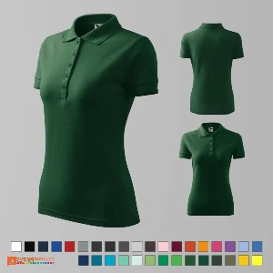 tricouri polo de dama verde inchis din bumbac si poliester ad210 poza 31