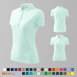 tricouri polo de dama verde mentadin bumbac si poliester ad210 poza 34