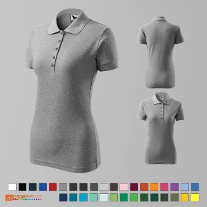 tricouri polo gri de dama din bumbac si poliester ad210 poza 11