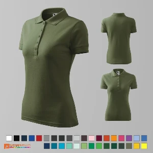 tricouri polo khaki de dama din bumbac si poliester ad210 poza 16