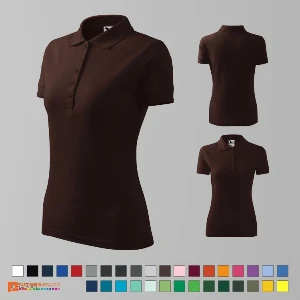 tricouri polo maro de dama din bumbac si poliester ad210 poza 18