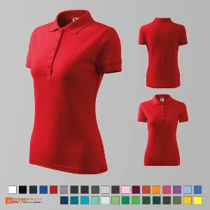 tricouri polo rosii de dama din bumbac si poliester ad210 poza 23