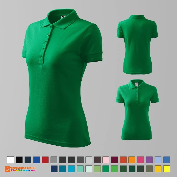 tricouri polo verzi de dama din bumbac si poliester ad210 poza 28