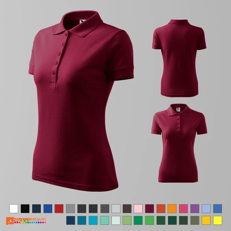 tricouri polo visinii de dama din bumbac si poliester ad210 poza 35