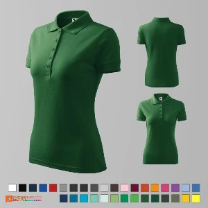 tricouri verde inchis polo de dama din bumbac si poliester ad210 poza 32