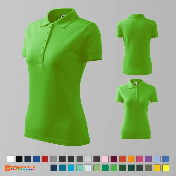 tricouri verzi polo de dama din bumbac si poliester ad210 poza 30
