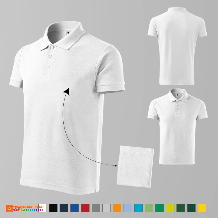 tricouri polo promotionale albe pentru barbati ad212 poza 2