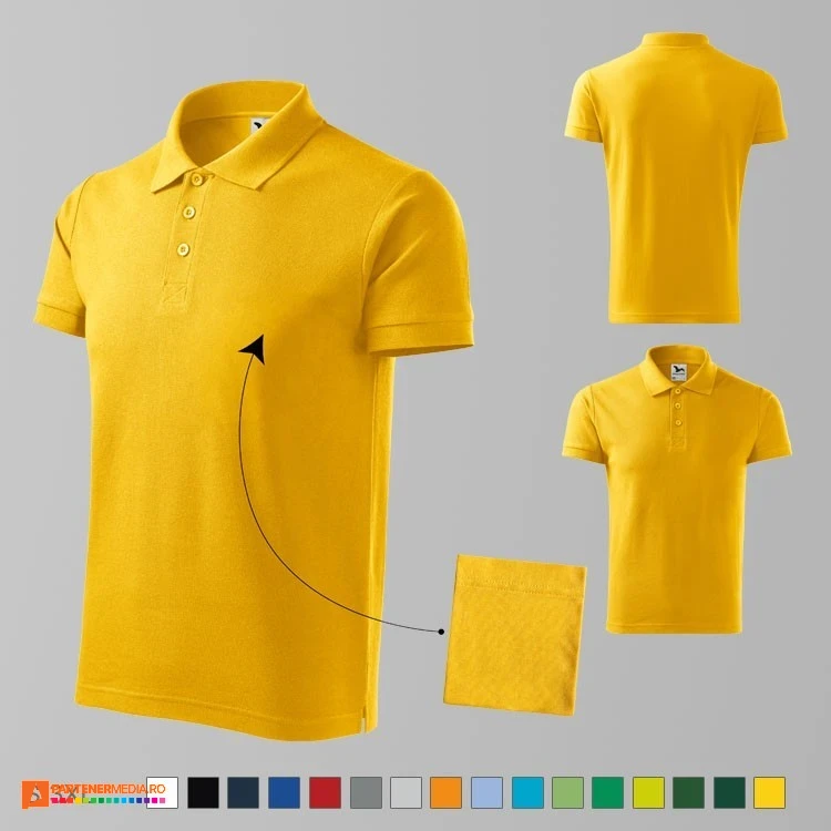 tricouri polo promotionale galbene pentru barbati ad212 poza 6