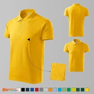 tricouri polo promotionale galbene pentru barbati ad212 poza 6