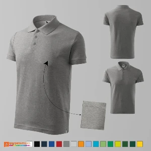 tricouri polo promotionale gri pentru barbati ad212 poza 7