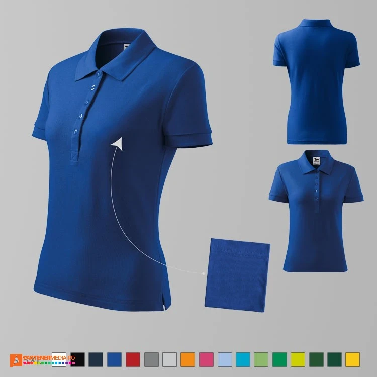 tricouri polo promotionale albastre pentru dame ad213 poza 3