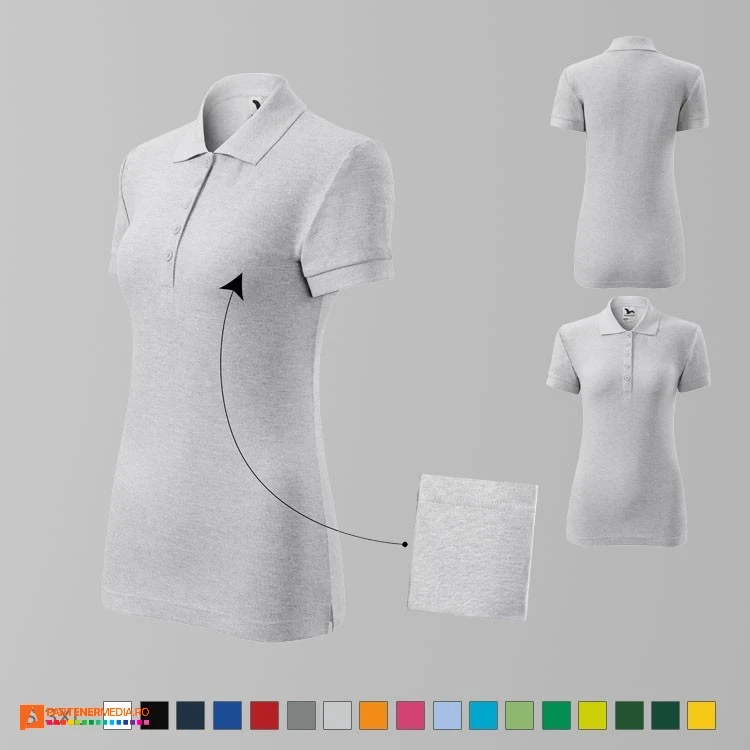 tricouri polo promotionale gri deschis pentru dame ad213 poza 8