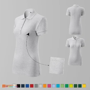 tricouri polo promotionale gri deschis pentru dame ad213 poza 8