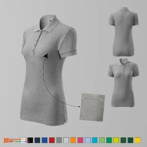 tricouri polo promotionale gri pentru dame ad213 poza 7