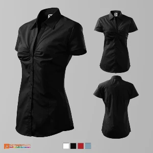 camasi negre de dama din bumbac ad214 poza 4