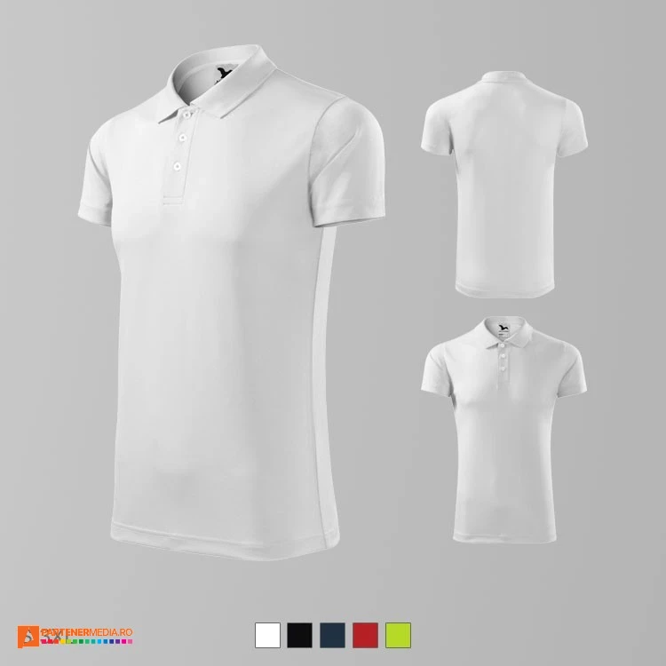 tricouri polo promotionale unisex albe din poliester ad217 poza 2