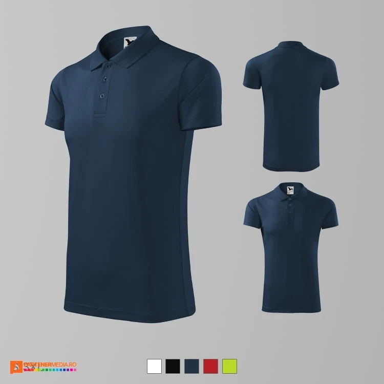 tricouri polo promotionale unisex bleumarin din poliester ad217 poza 3