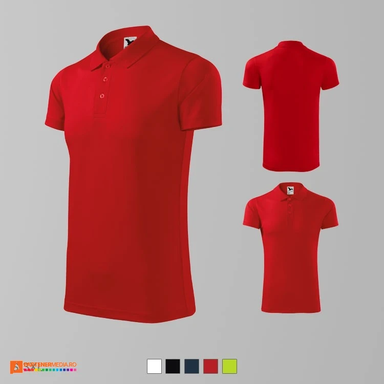 tricouri polo promotionale unisex rosii din poliester ad217 poza 5