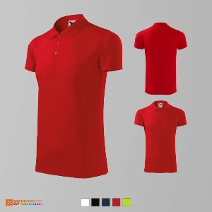 tricouri polo promotionale unisex rosii din poliester ad217 poza 5