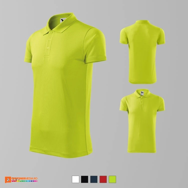 tricouri polo promotionale unisex verzi din poliester ad217 poza 6